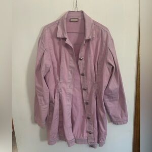 Pink Jean Jacket With Shaping Waist